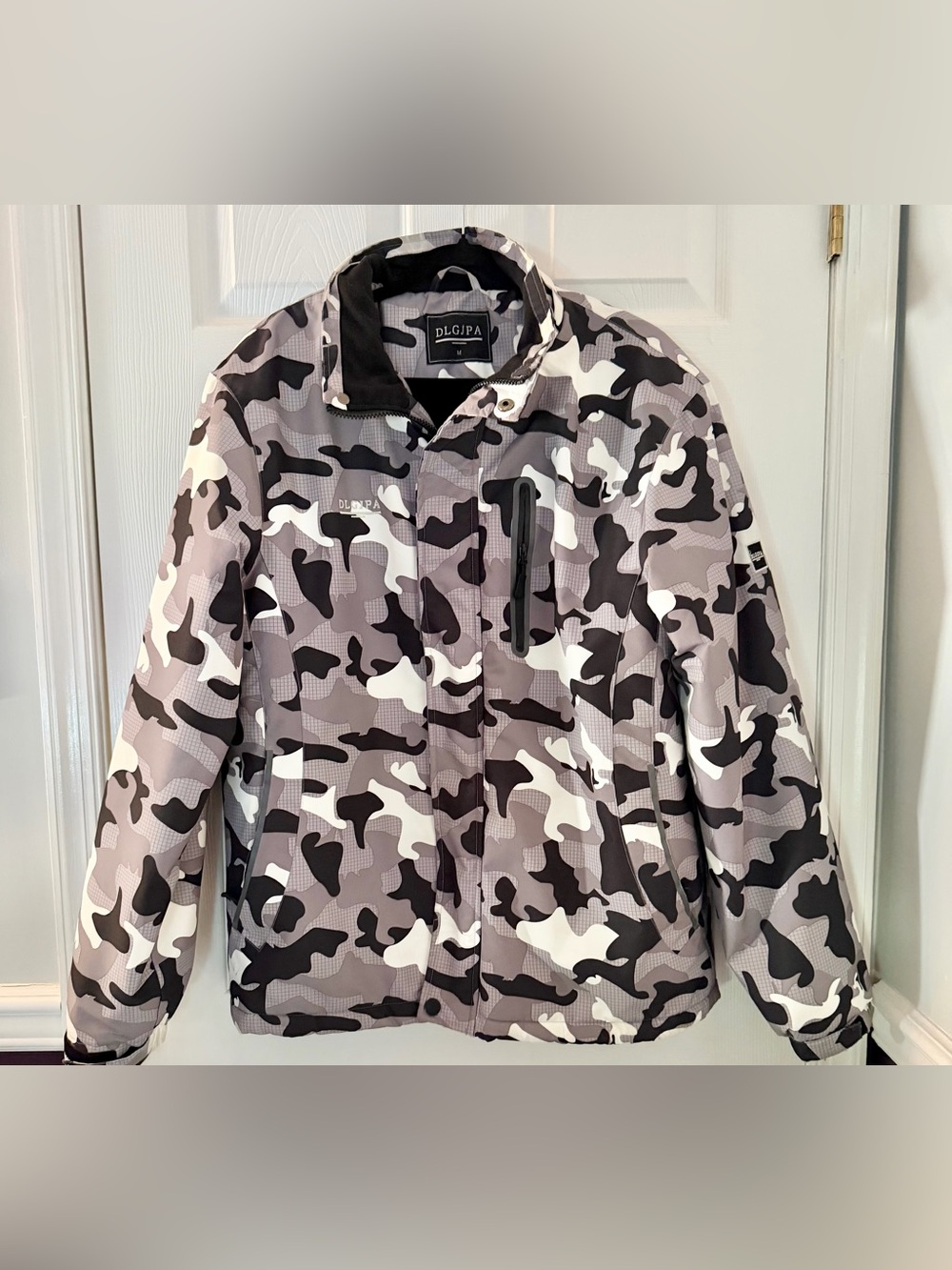 DLGJPA Gray Camo Waterproof Fleece Lined Jacket M
